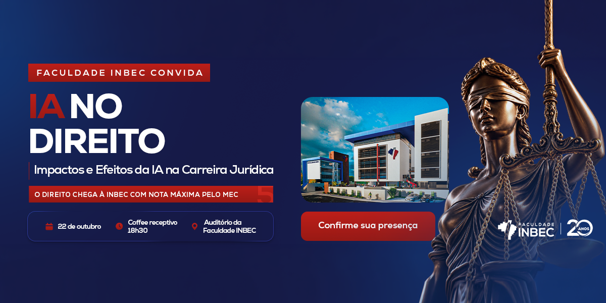 Ilustração do evento "IA no Direito: impactos e efeitos da IA na carreira jurídica"