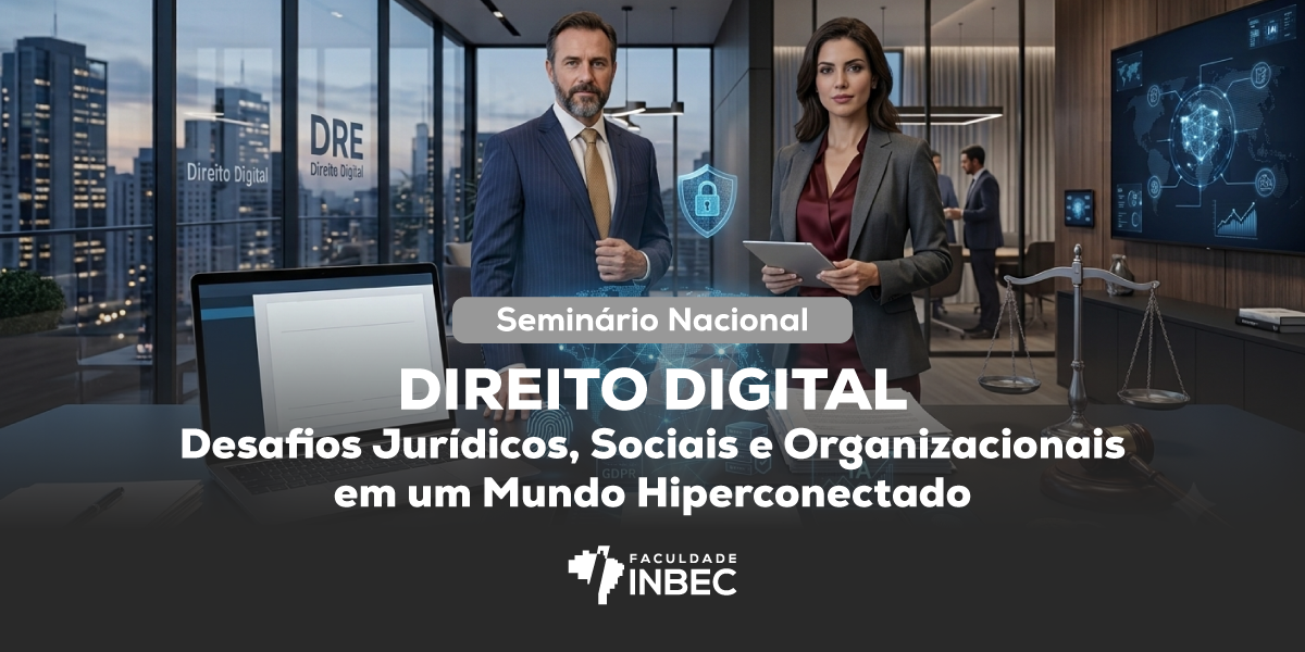 Ilustração do evento "Seminário Nacional de Direito Digital — Desafios Jurídicos, Sociais e Organizacionais em um Mundo Hiperconectado"