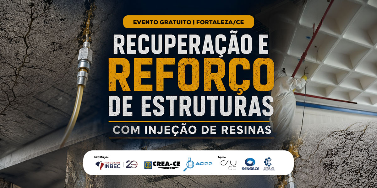 Ilustração do evento "PALESTRA PRESENCIAL - RECUPERAÇÃO E REFORÇO DE ESTRUTURAS COM INJEÇÃO DE RESINAS"